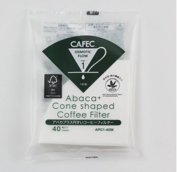 画像1: 三洋産業 CAFECアバカプラス円すい形コーヒーフィルター 1杯用 40枚入り (1)
