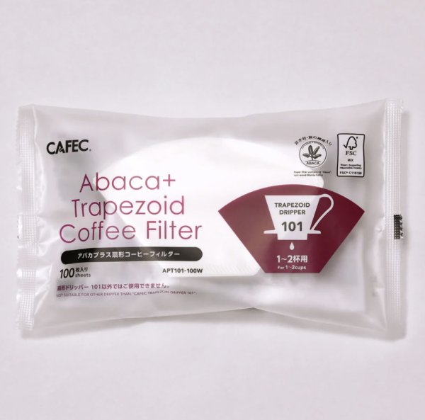 画像1: 三洋産業 CAFECアバカプラス扇形コーヒーフィルター101〈 1-2杯用〉 100枚入り (1)
