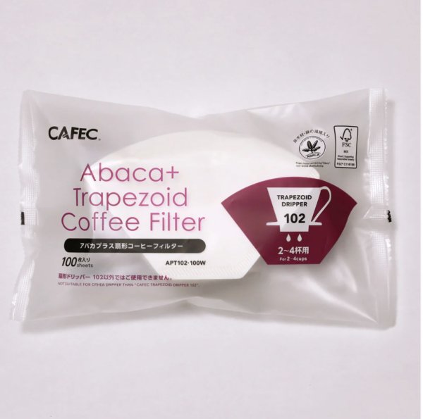 画像1: 三洋産業 CAFECアバカプラス扇形コーヒーフィルター102〈 2-4杯用〉 100枚入り (1)